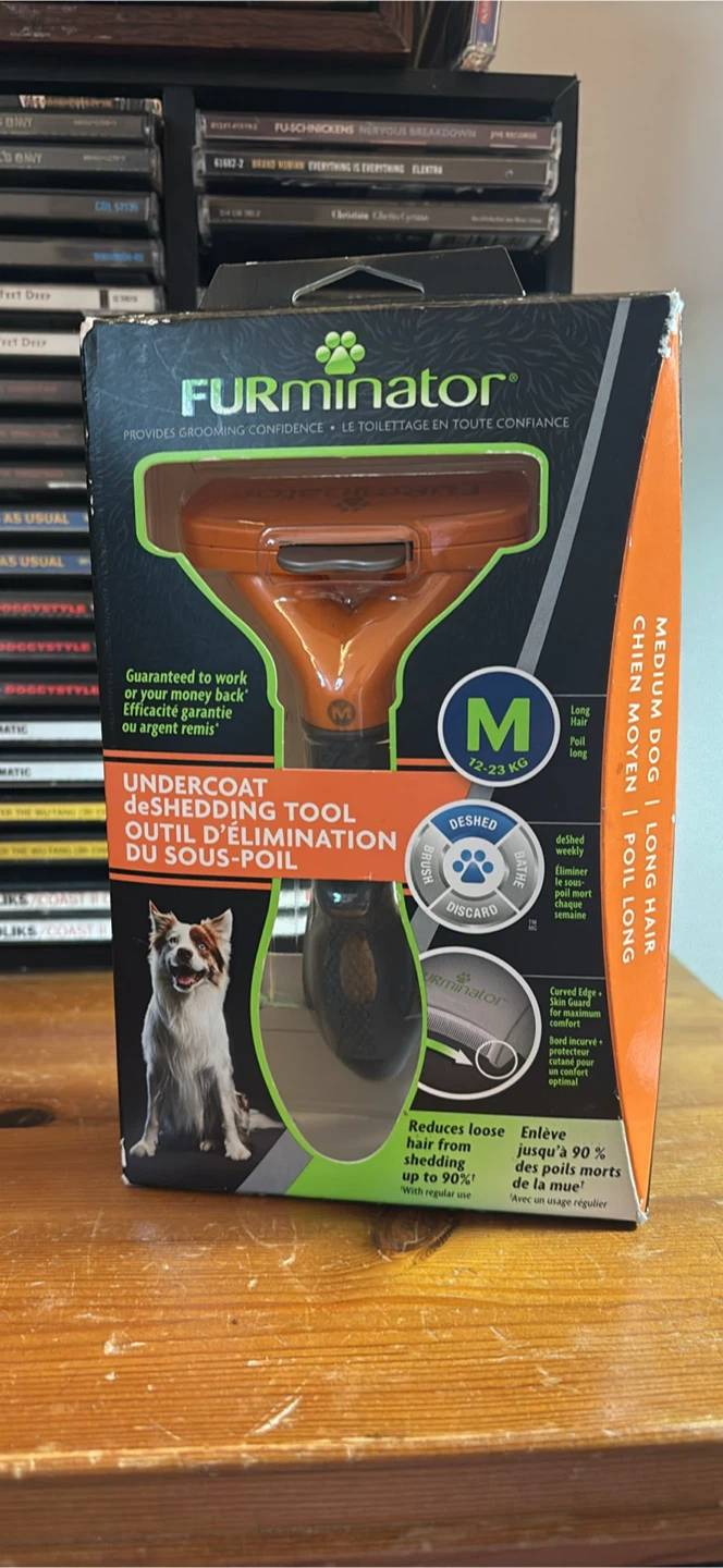 FURminator Medium Dog Undercoat deShedding Tool - M, Long Hair