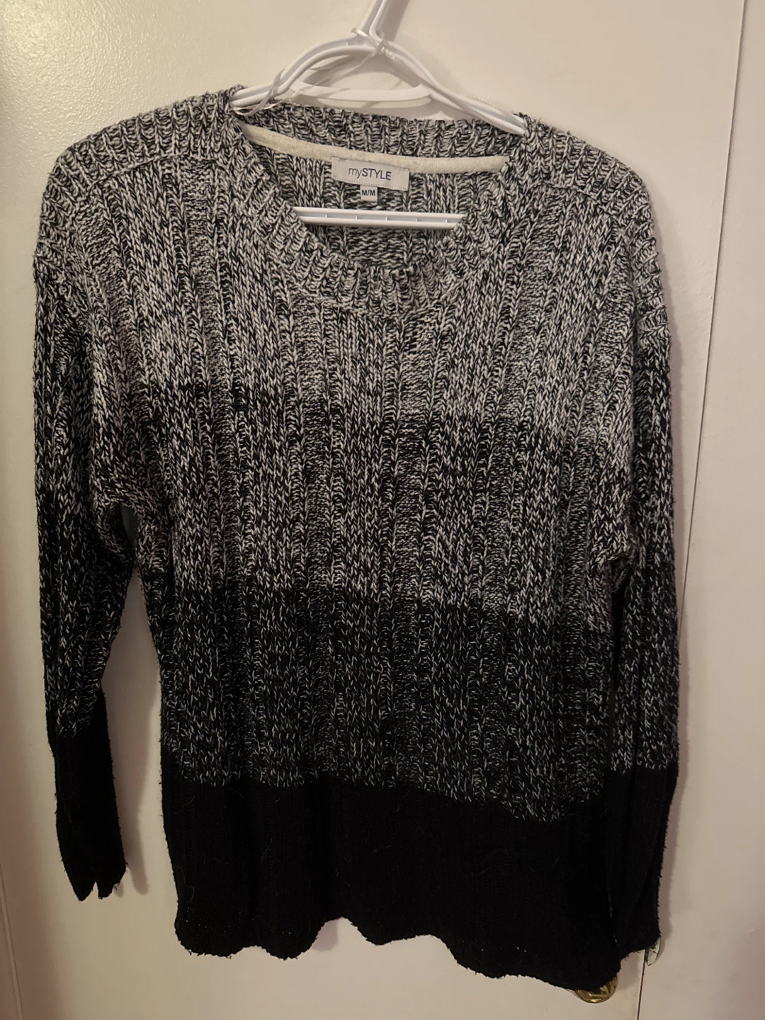 mySTYLE Black and White Marled Sweater