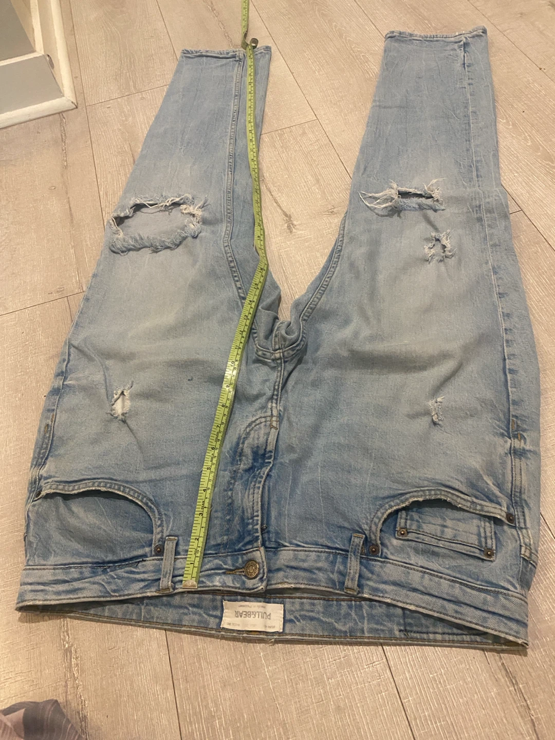 Pull & Bear Light Wash Distressed Denim Jeans