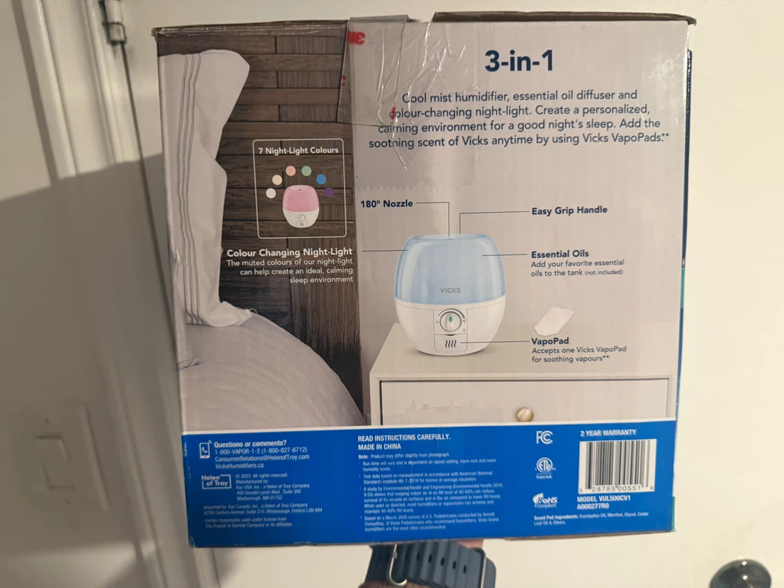 Vicks 3-in-1 SleepyTime Humidifier Diffuser Night-Light - photo 2
