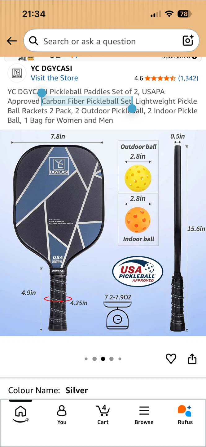 *NEW* Carbon Fiber Pickleball Paddles Set - photo 2