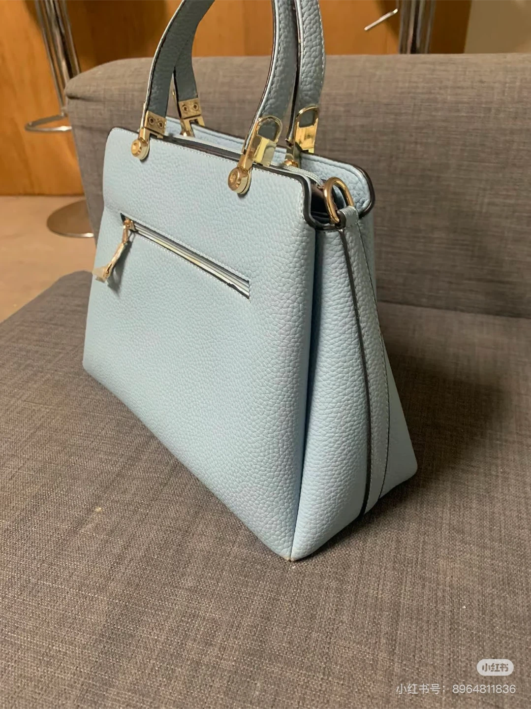 Light Blue Structured Handbag - photo 2