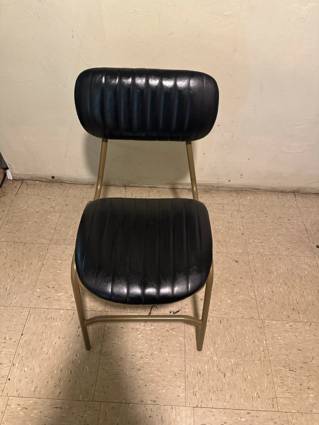 Black Upholstered Chair with Gold Frame