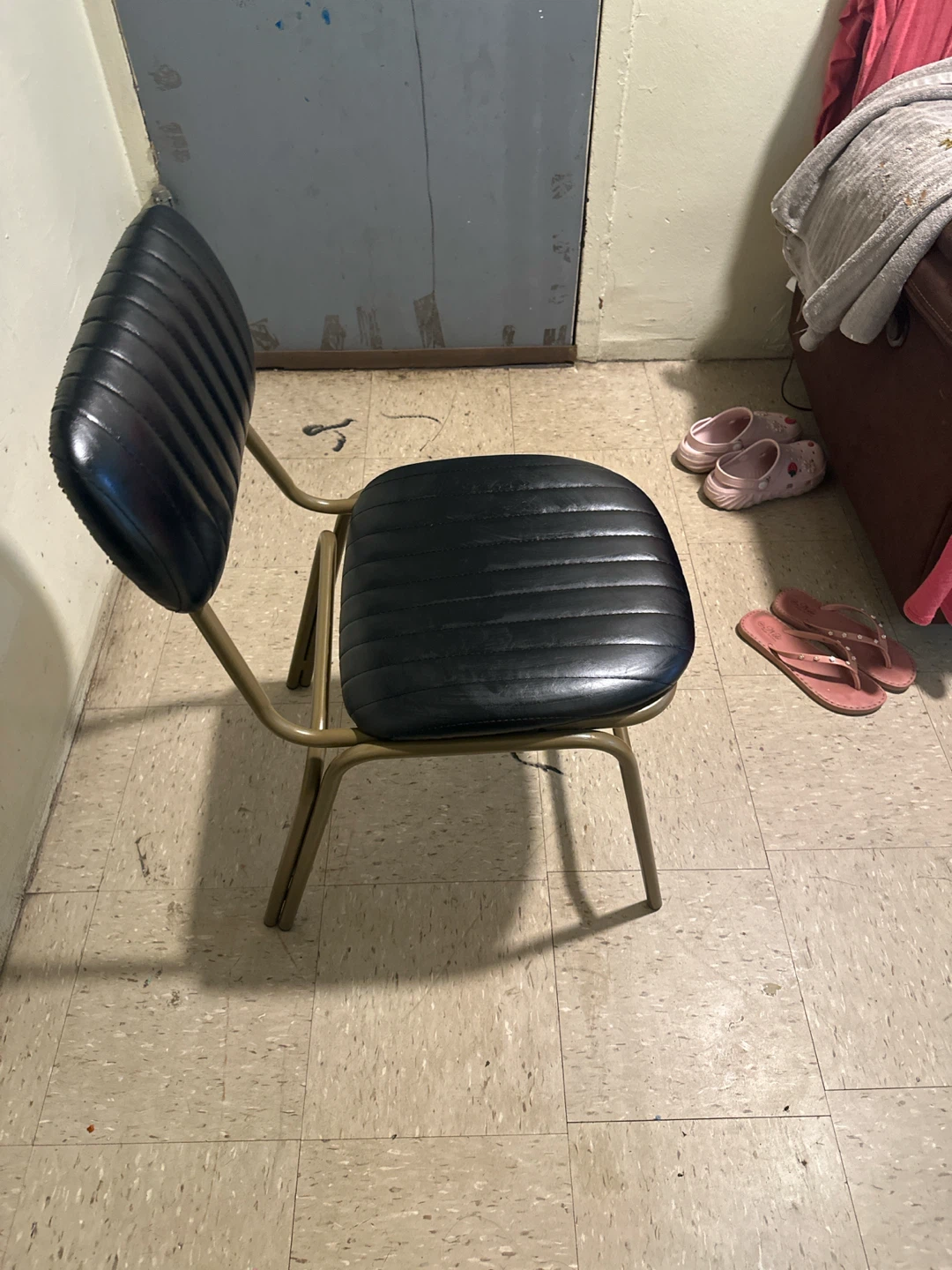 Black Upholstered Chair with Gold Frame - photo 2