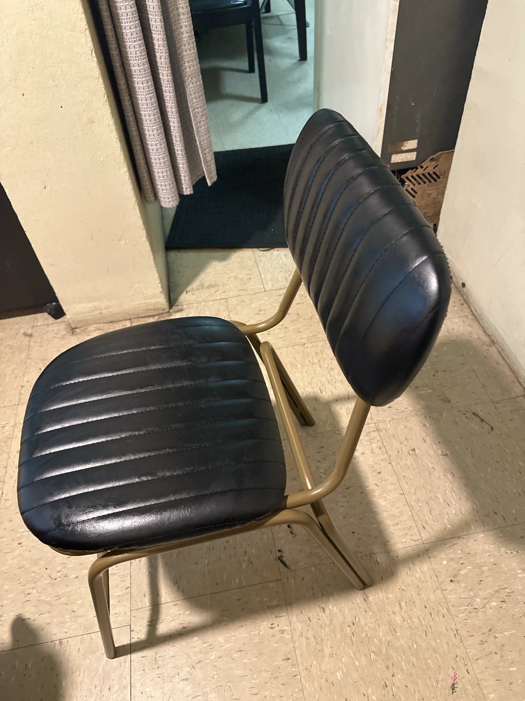 Black Upholstered Chair with Gold Frame - photo 4