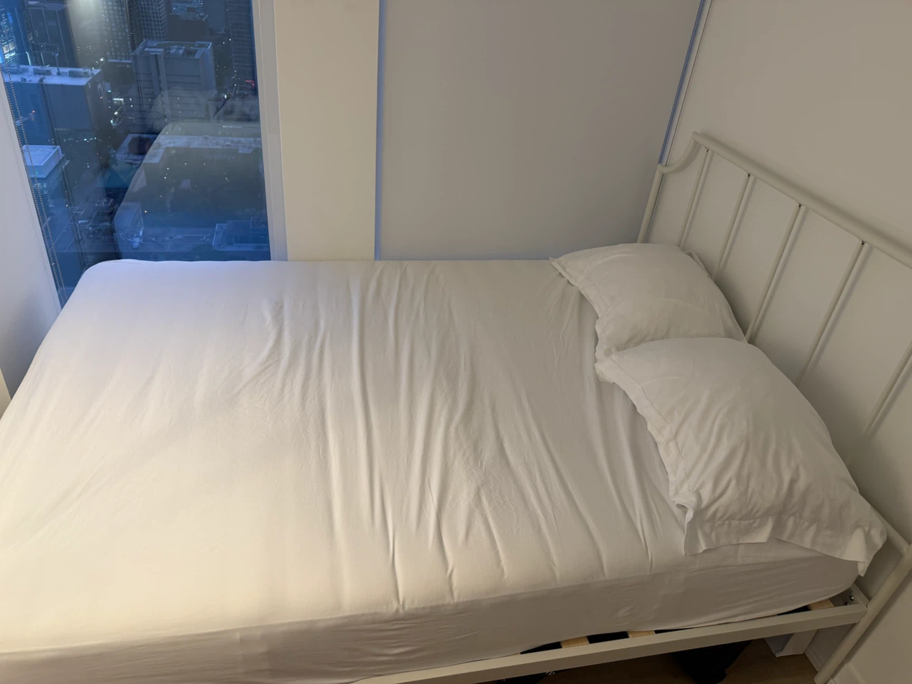 White Queen Bed Frame with Headboard - photo 3