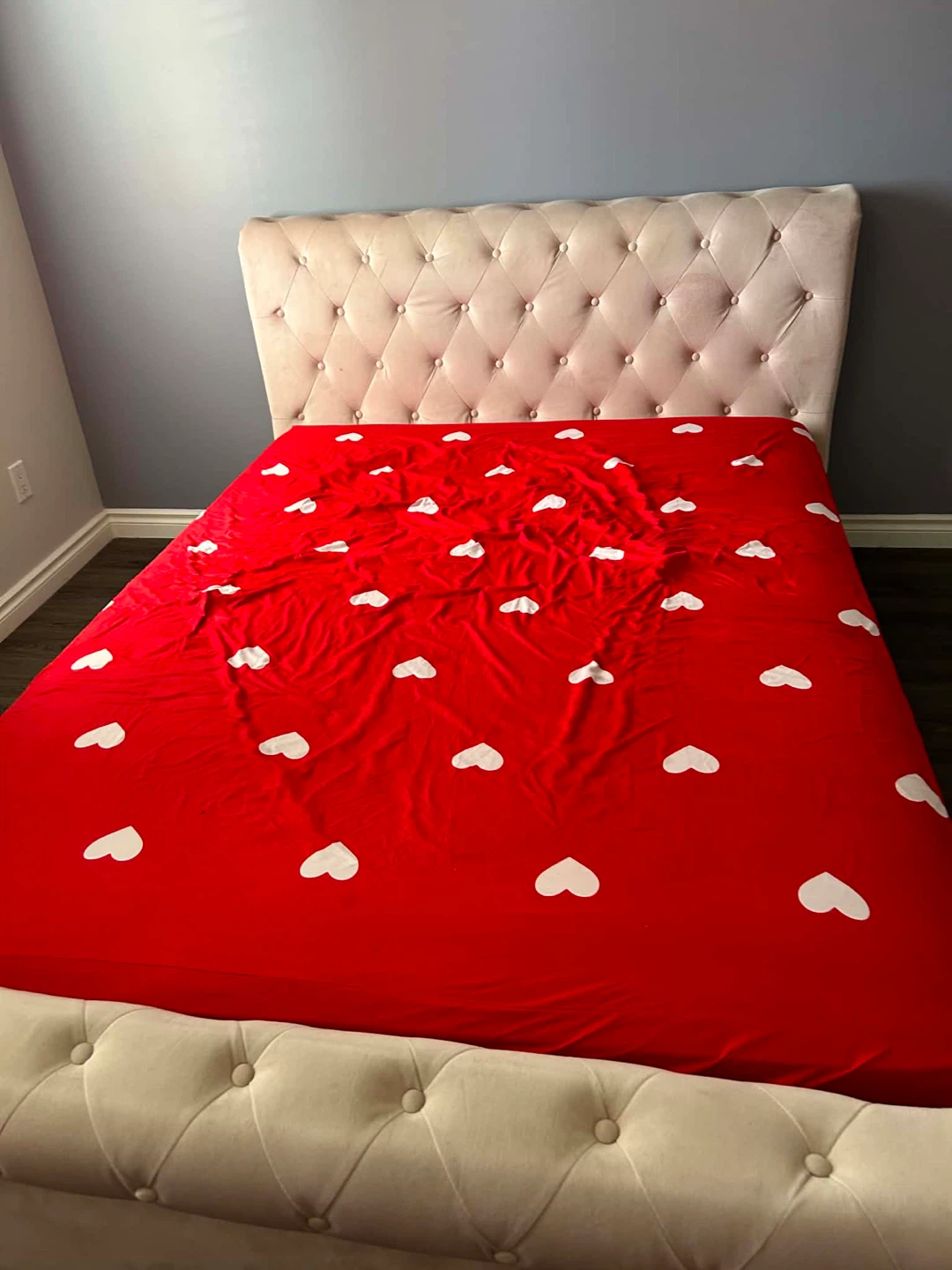 Tufted Velvet Bed Frame with Headboard - photo 3