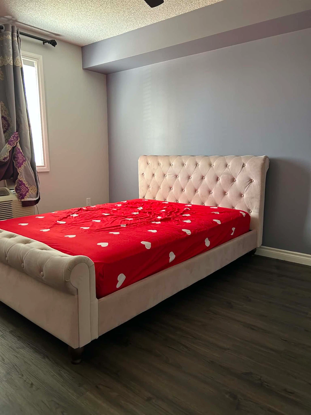 Tufted Velvet Bed Frame with Headboard - photo 5