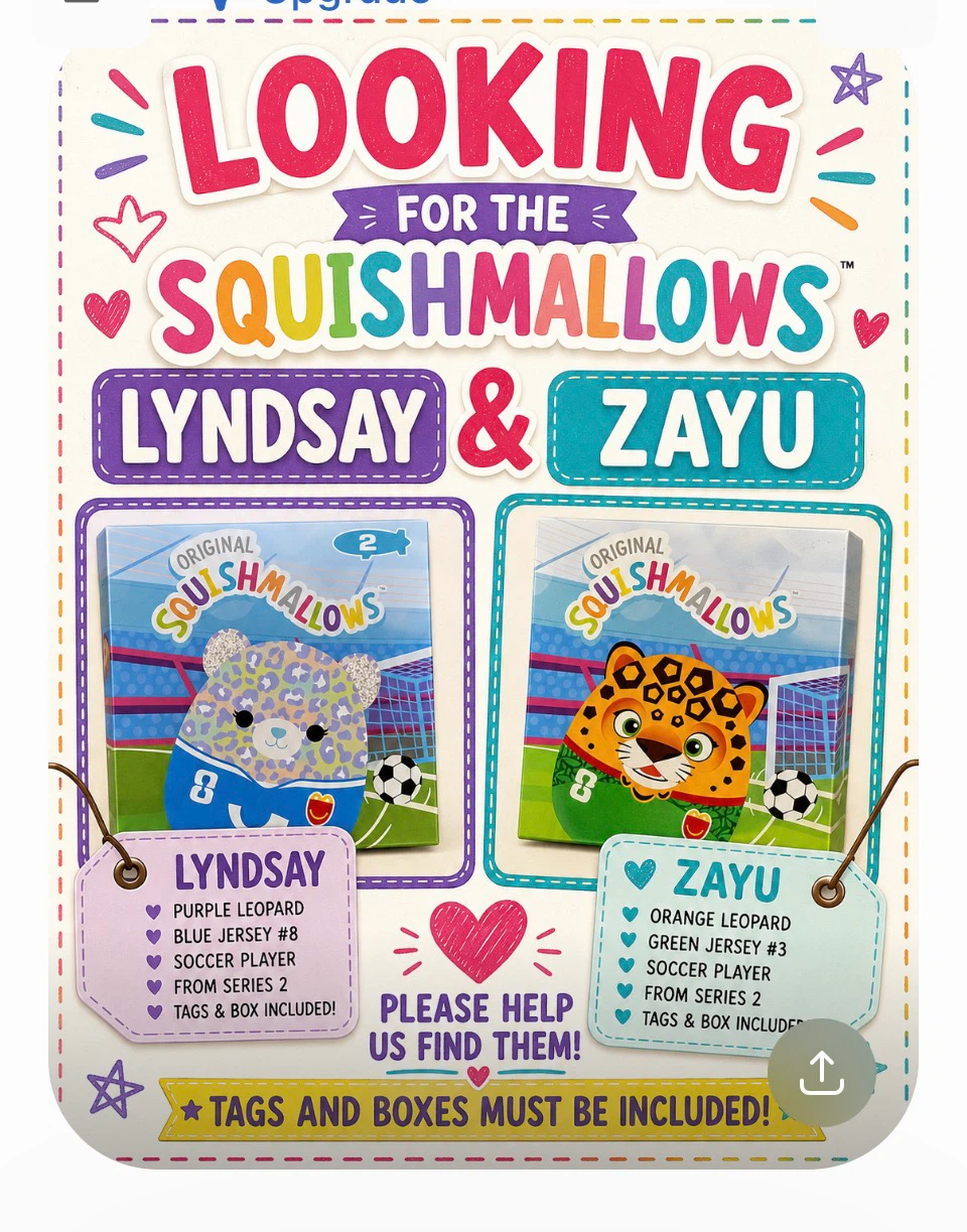 ISO Squishmallows in the 2nd pic. Can trade ones in the 1st pic