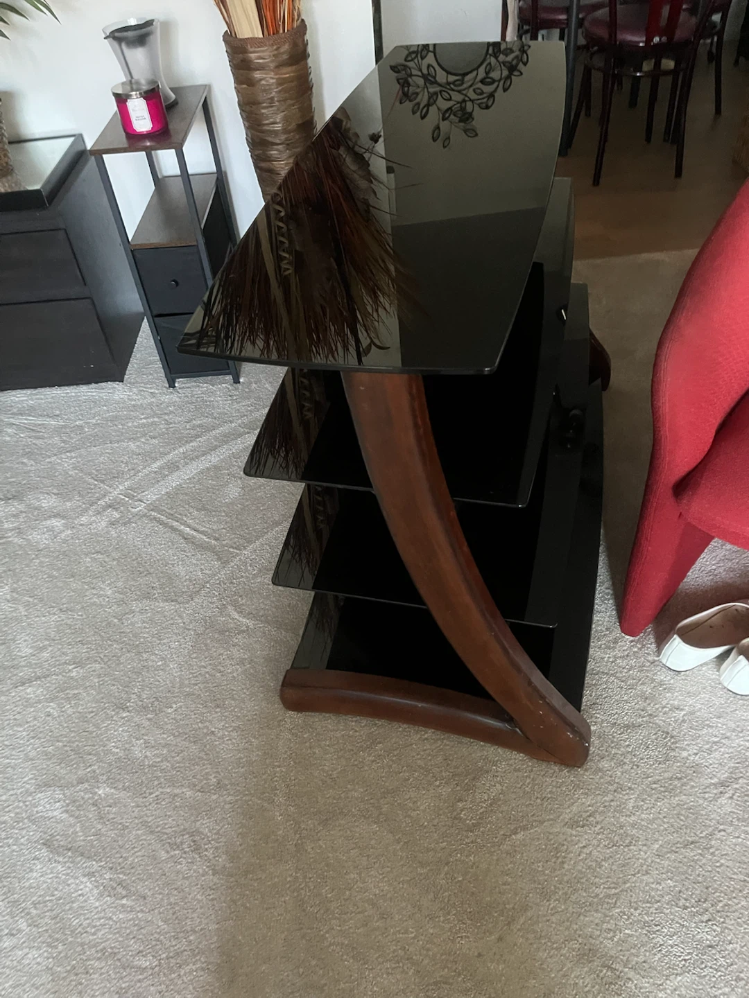 Black Glass Entertainment Stand - photo 3