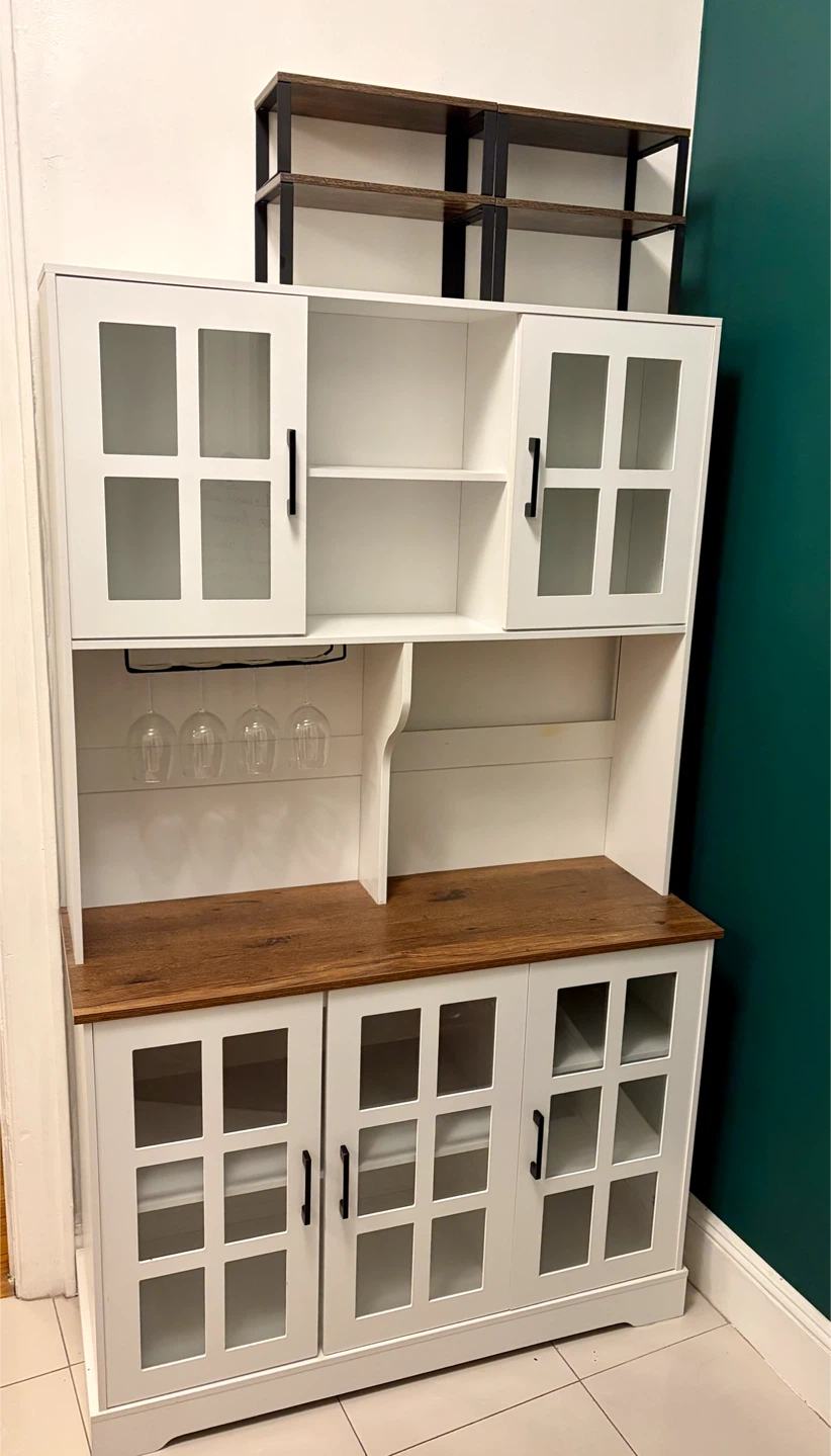 Farmhouse White Kitchen Pantry Cabinet & Storage