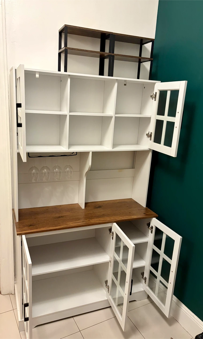 Farmhouse White Kitchen Pantry Cabinet & Storage - photo 2