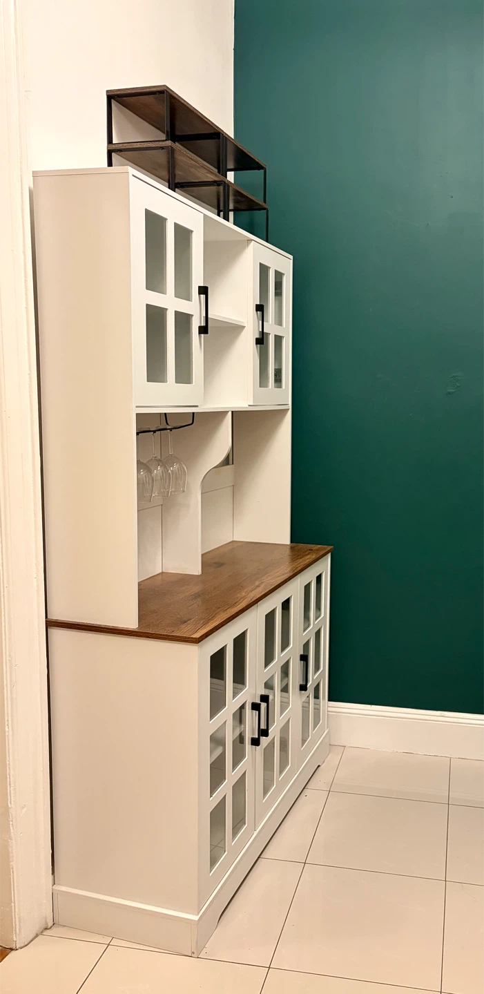 Farmhouse White Kitchen Pantry Cabinet & Storage - photo 3