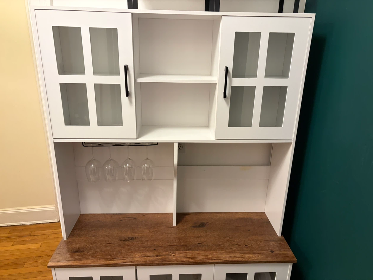 Farmhouse White Kitchen Pantry Cabinet & Storage - photo 4