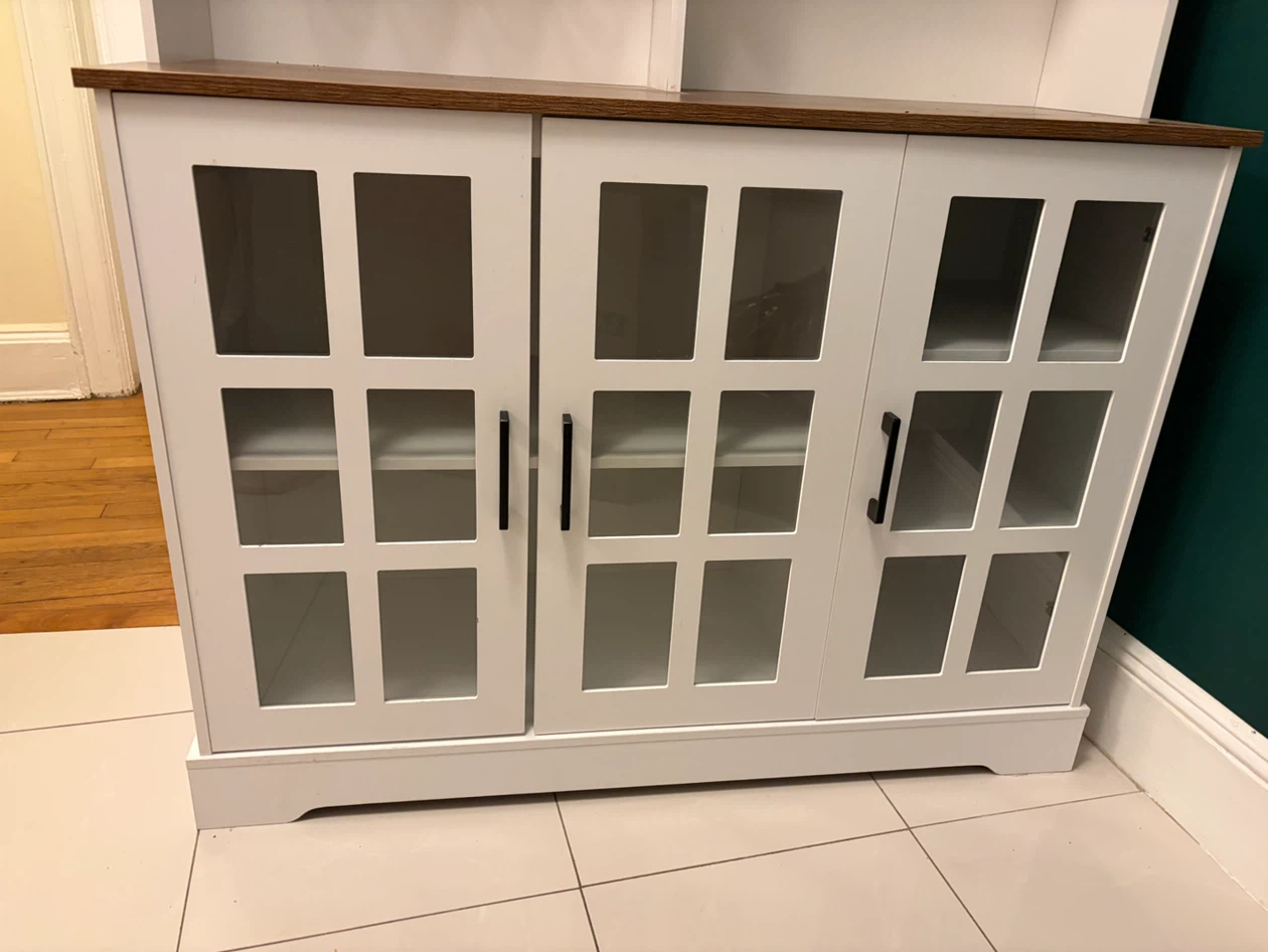 Farmhouse White Kitchen Pantry Cabinet & Storage - photo 5