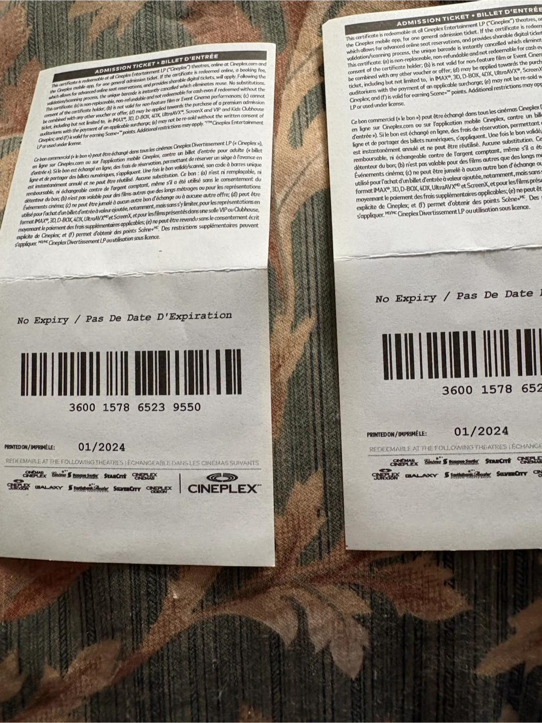 2 x Cineplex General Admission Movie Tickets - photo 2