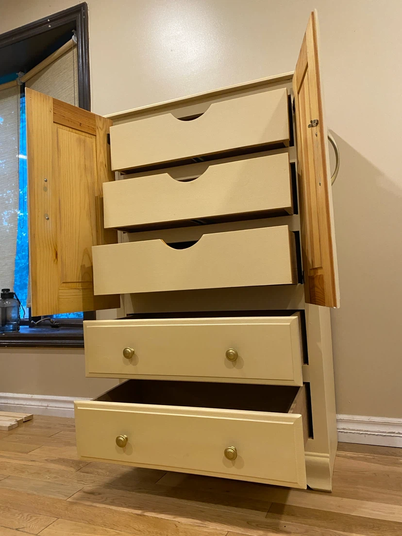 Solid Pine Wood Off White / Ivory Dresser (CAN DELIVER) - photo 5