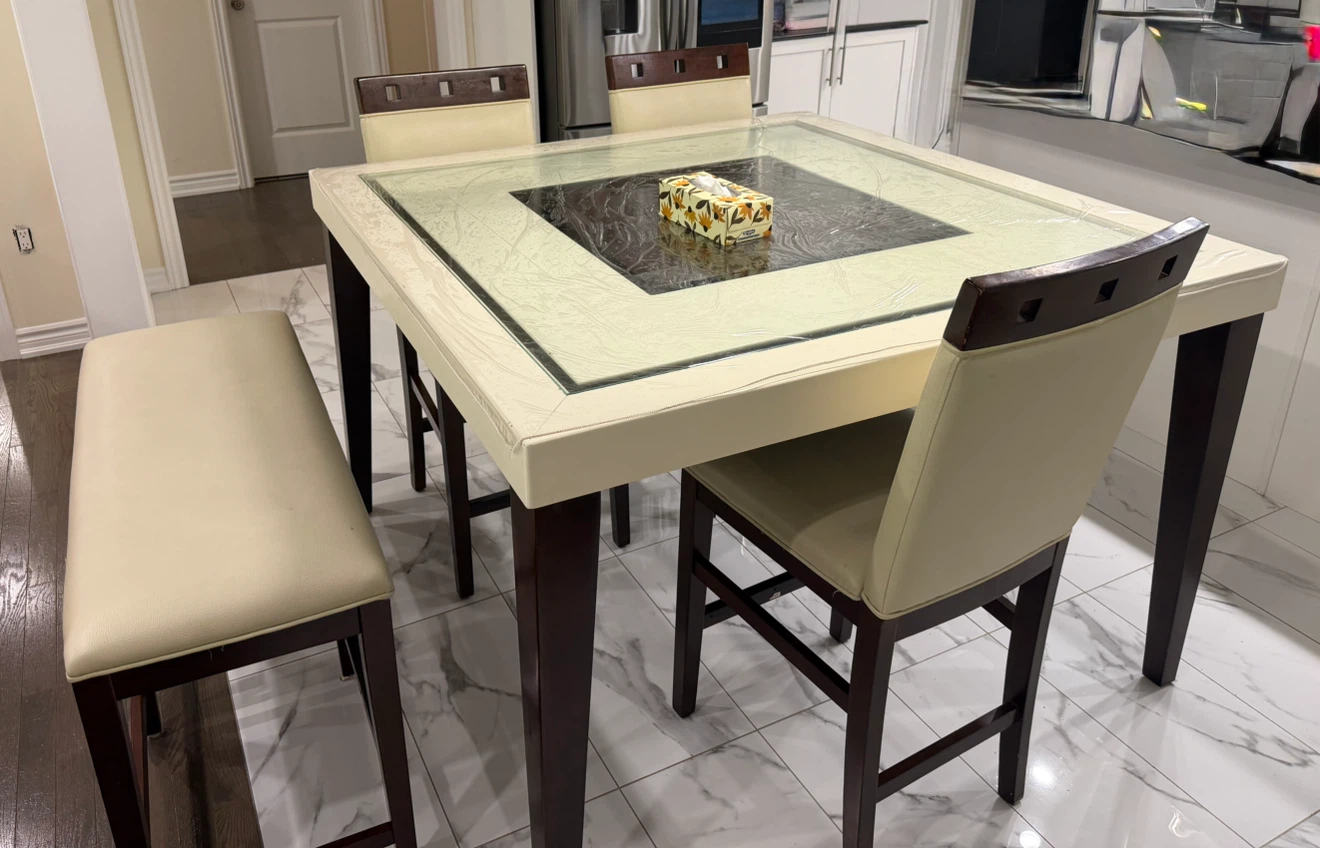 Dining Table Set with Chairs and Bench - photo 2