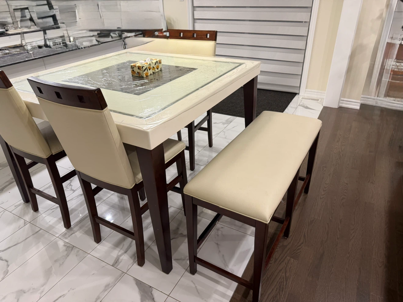 Dining Table Set with Chairs and Bench - photo 3