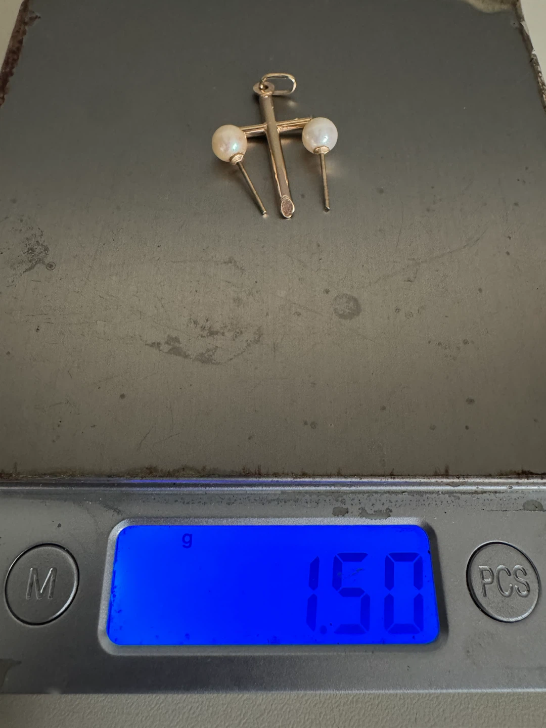 10K Gold Cross Pendant with Pearls - photo 2