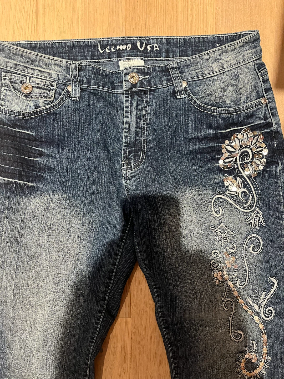 Leemo USA Women's Jeans Size 11 Embellished