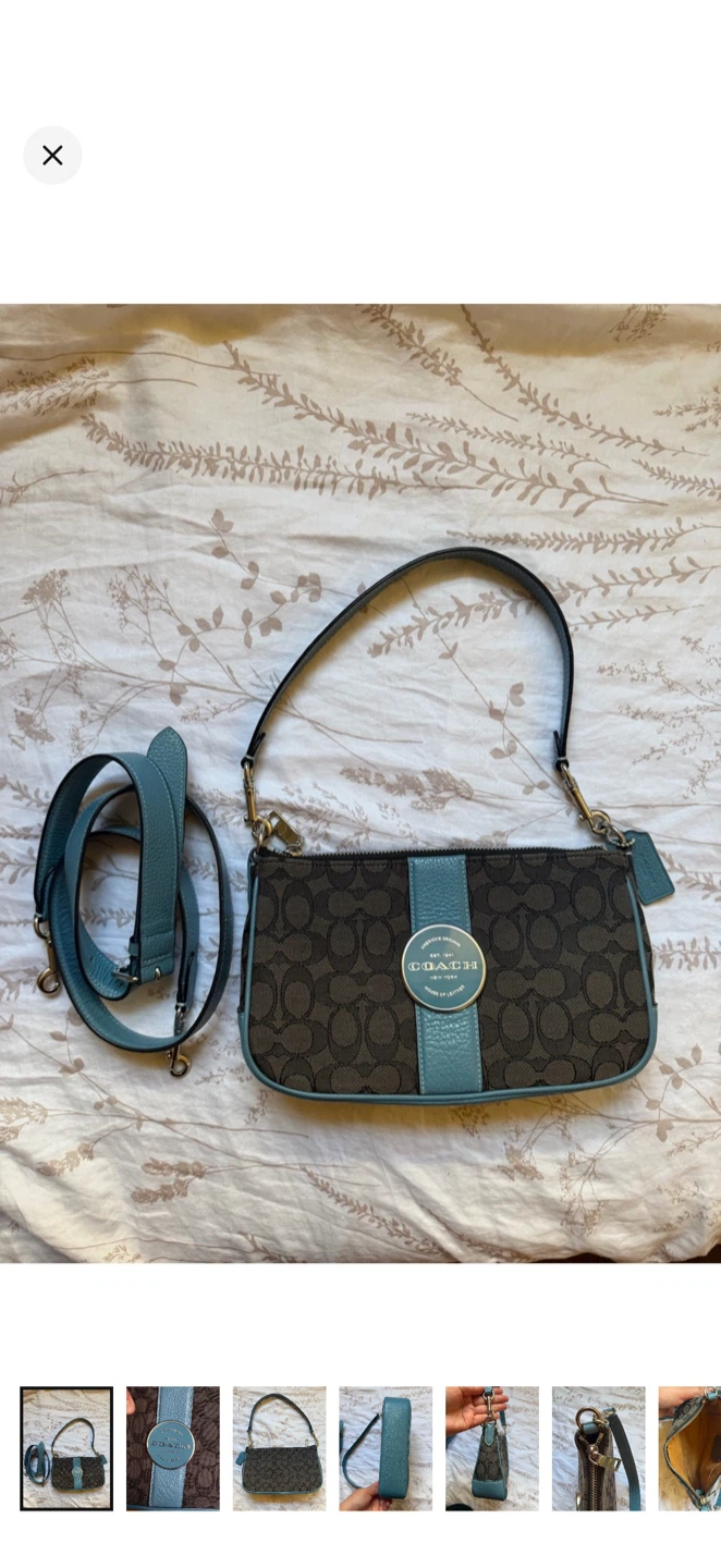 LIKE NEW Coach Signature Monogram Shoulder Bag Mini Bag Purse