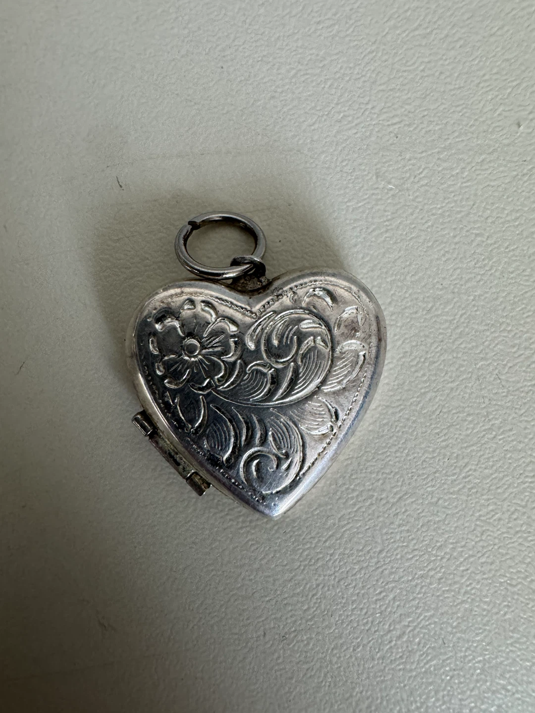 Vintage Heart Shaped Locket Pendant Silver