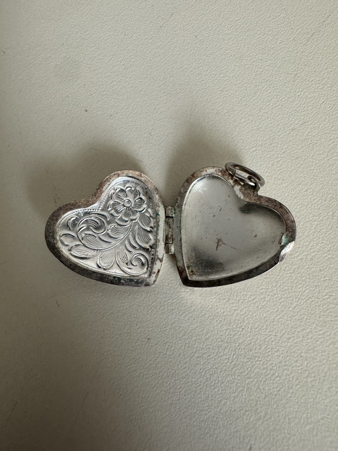 Vintage Heart Shaped Locket Pendant Silver - photo 3