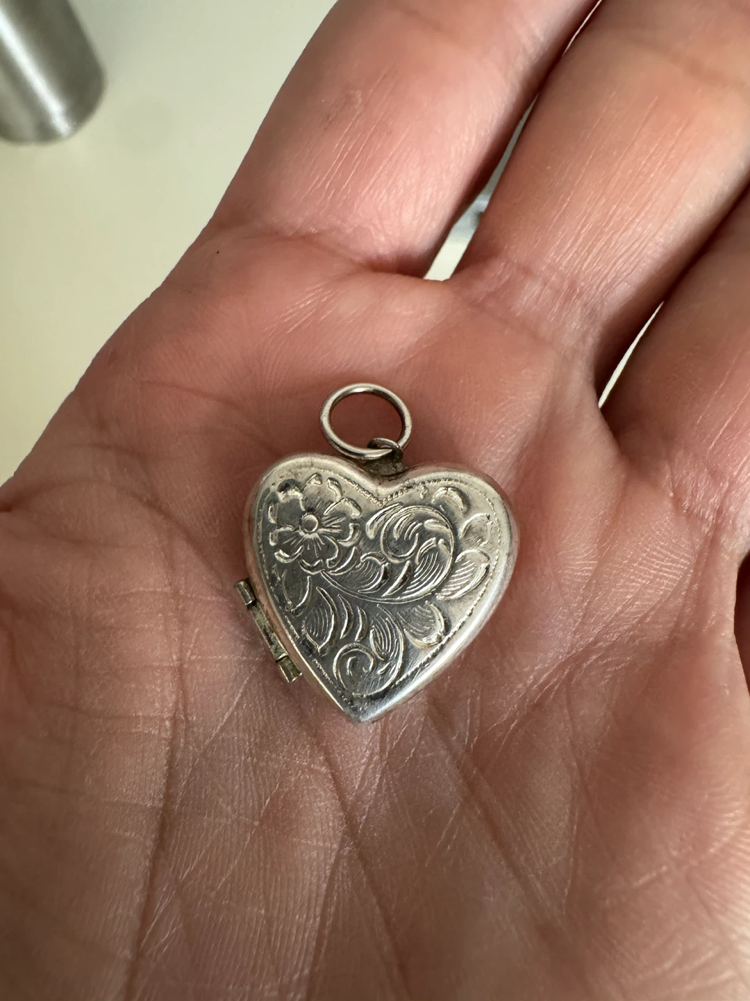 Vintage Heart Shaped Locket Pendant Silver - photo 4