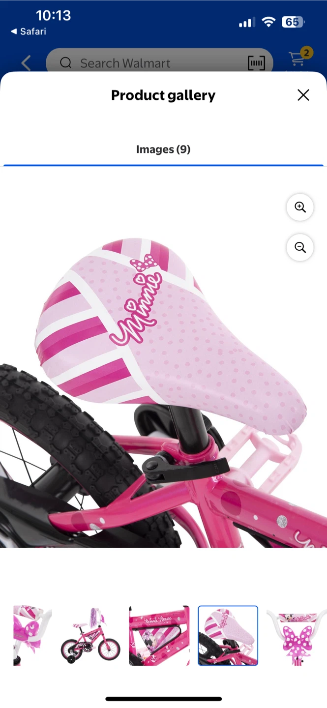 Kids Pink huffy Minnie Mouse Bike with Training Wheels - photo 5