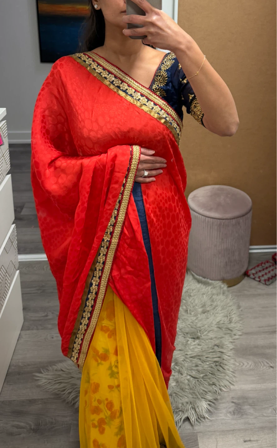 Saree with stitched blouse and skirt - photo 3