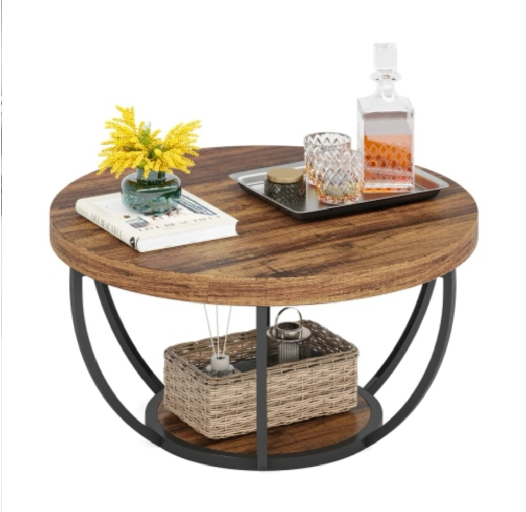 Brand new Round Coffee Table with Storage Shelf - photo 2