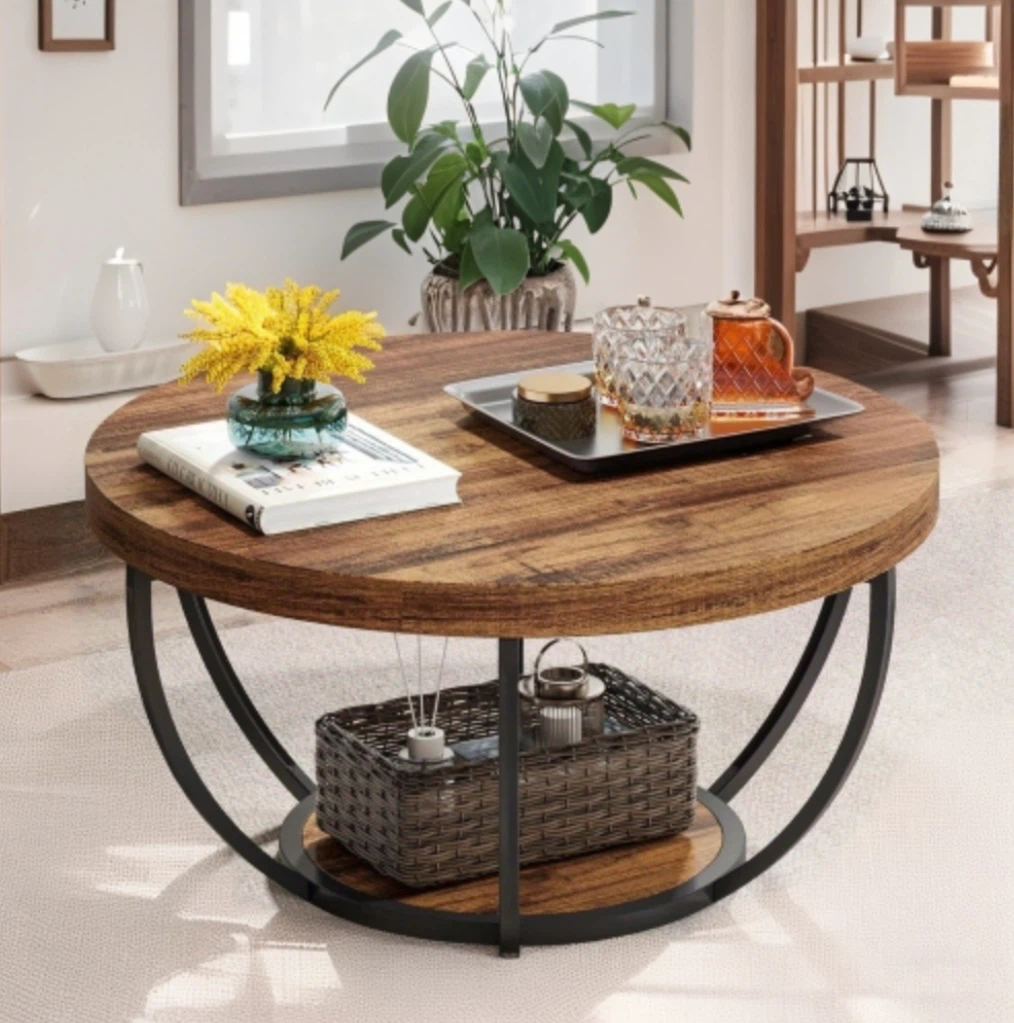 Brand new Round Coffee Table with Storage Shelf - photo 3