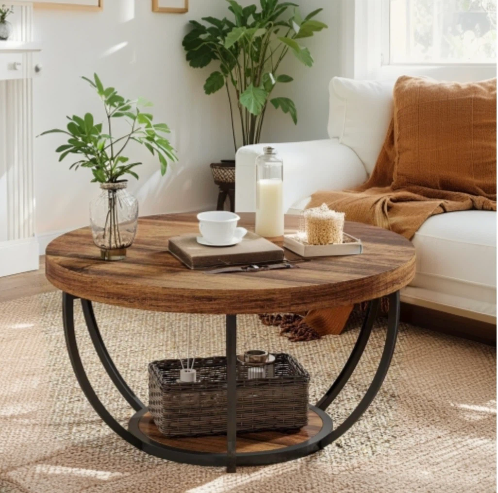 Brand new Round Coffee Table with Storage Shelf - photo 5