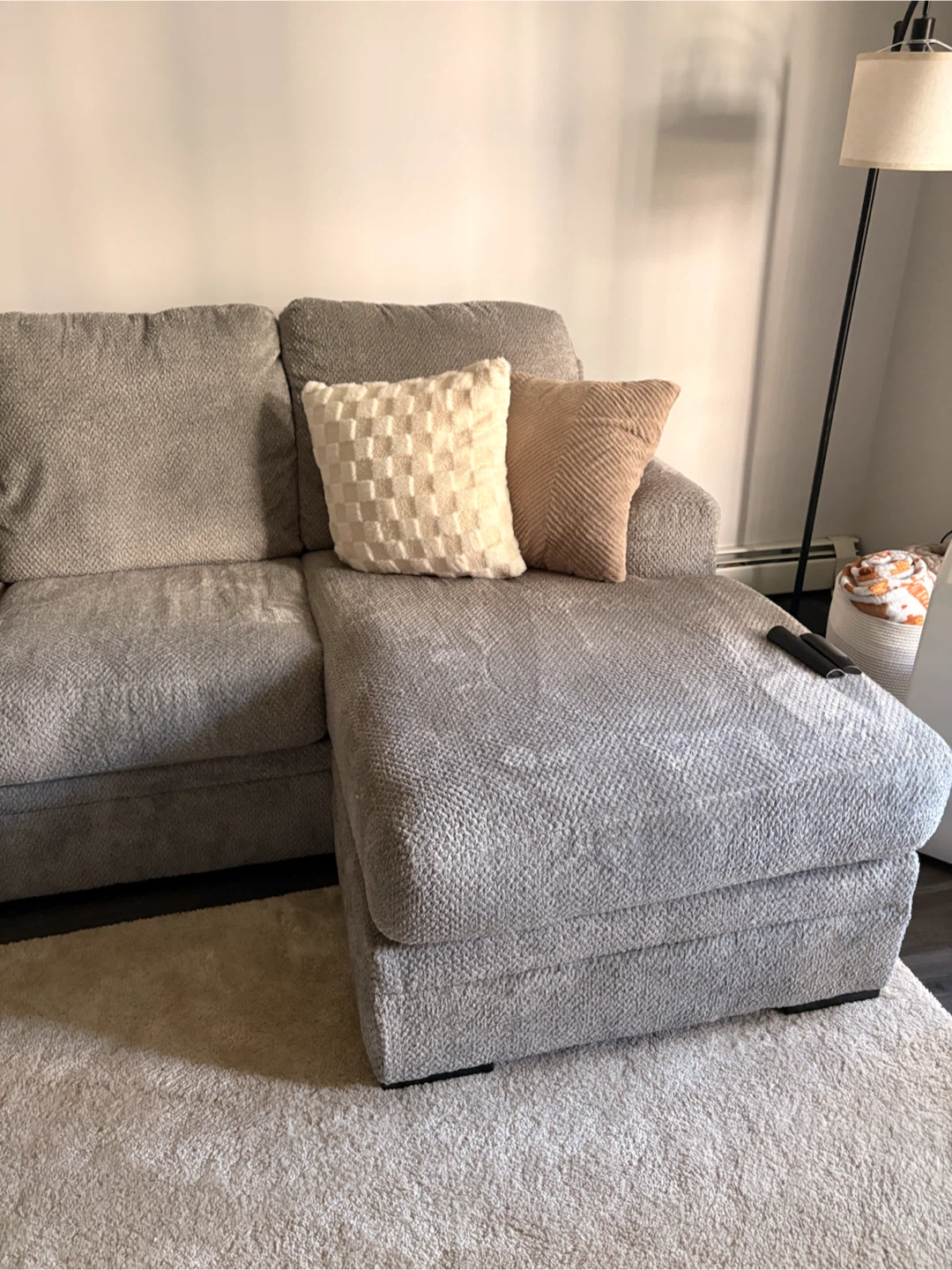 Grey Sectional Sofa with Storage Ottomans - photo 4