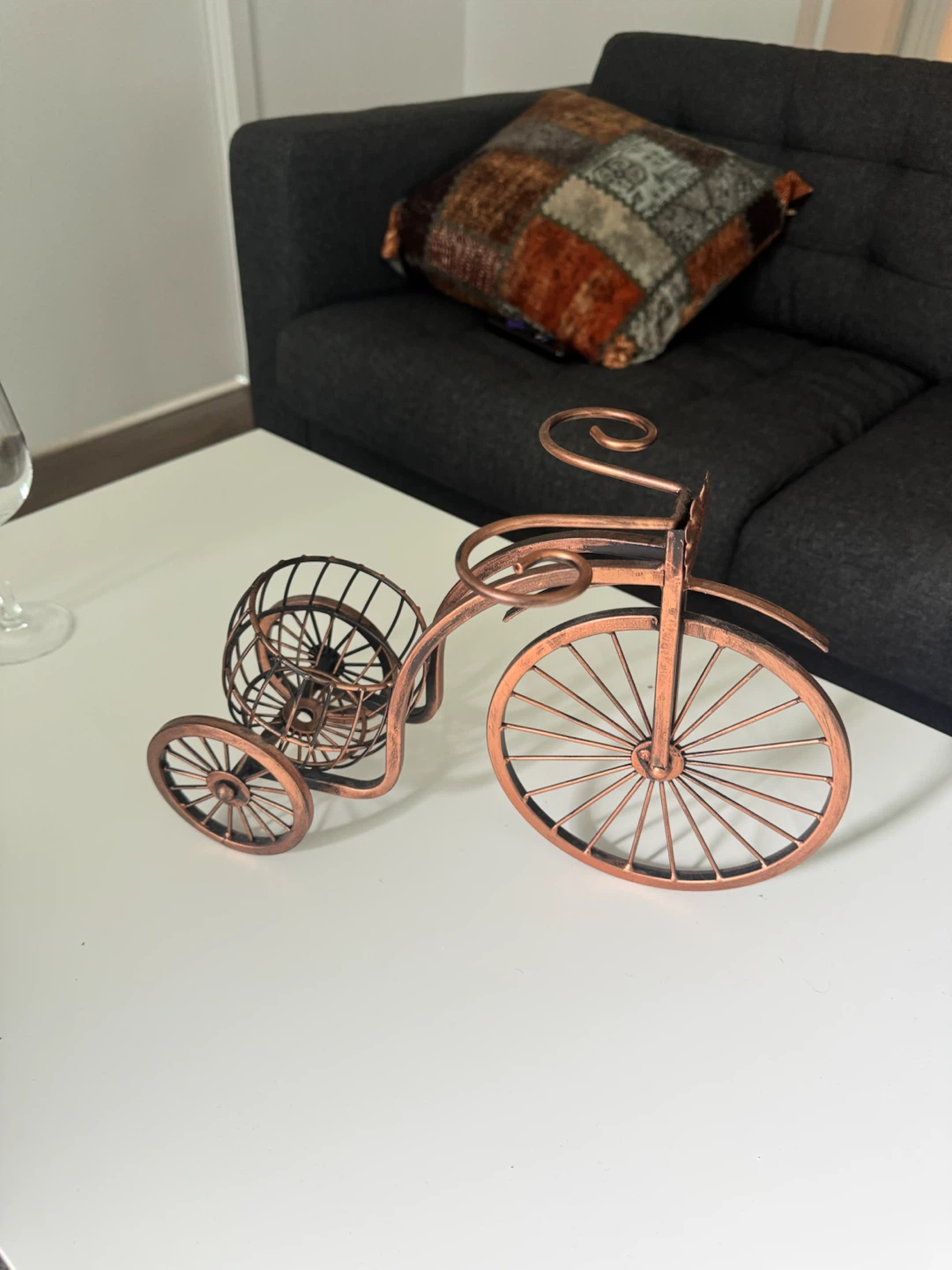 Copper Bicycle Wine Bottle Holder - photo 2