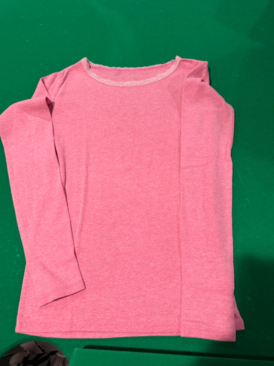 Children’s Place,Pink long-sleeve t-shirt with lace trim