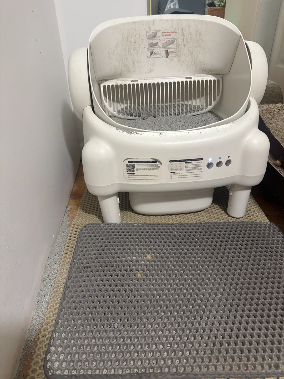 PARUUNTYS Self Cleaning Litter Box - Cream White