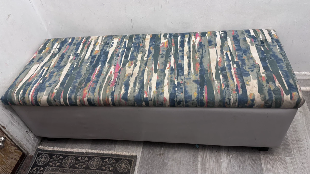 Storage Bench Ottoman with Fabric Top