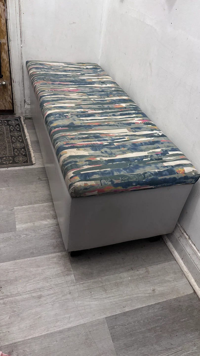 Storage Bench Ottoman with Fabric Top - photo 2