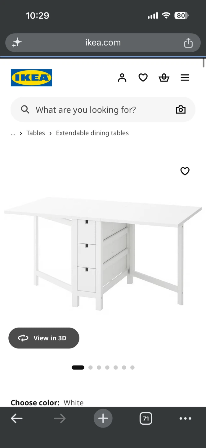 IKEA Extendable Dining Table with Drawers