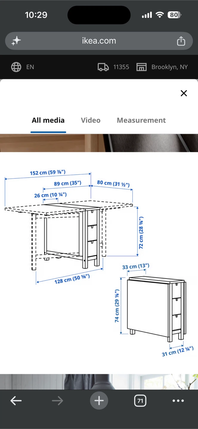 IKEA Extendable Dining Table with Drawers - photo 2