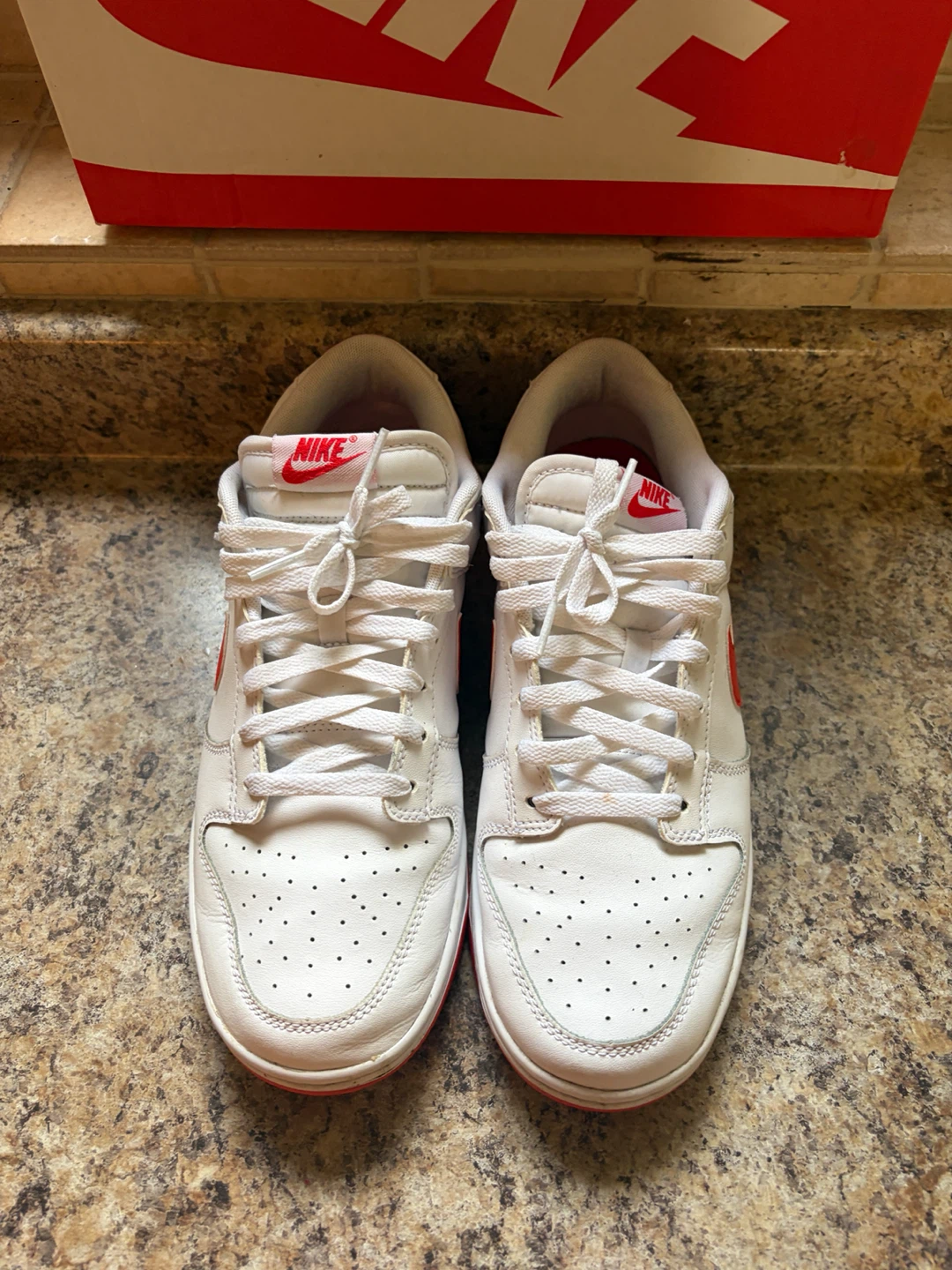 Nike Dunk Low White Red Sneakers - photo 4