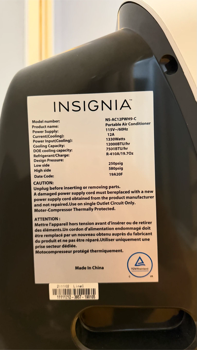 Insignia 12,000 BTU Portable AC – Complete Set - photo 5