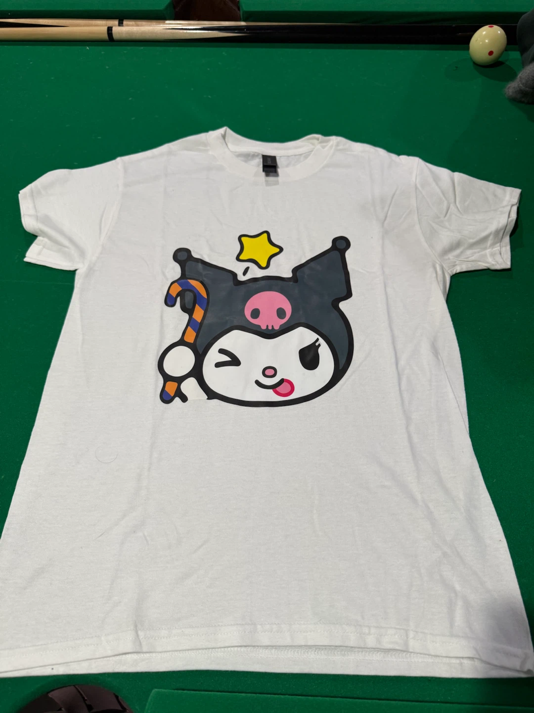 Gildan Heavy Cotton T-Shirt Kuromi Graphic White Size S