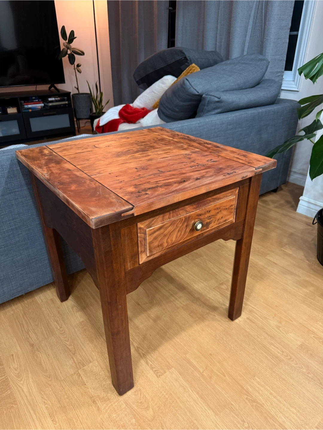 Rustic Solid Wood End Table / Side Table - photo 3