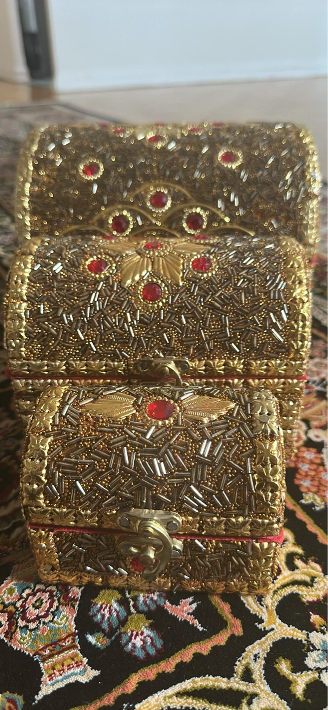 Set of 3 ornate decorative treasure chests - photo 3