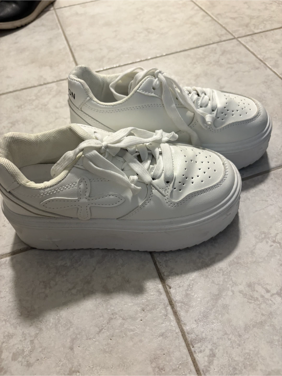 White Platform Sneakers size 5