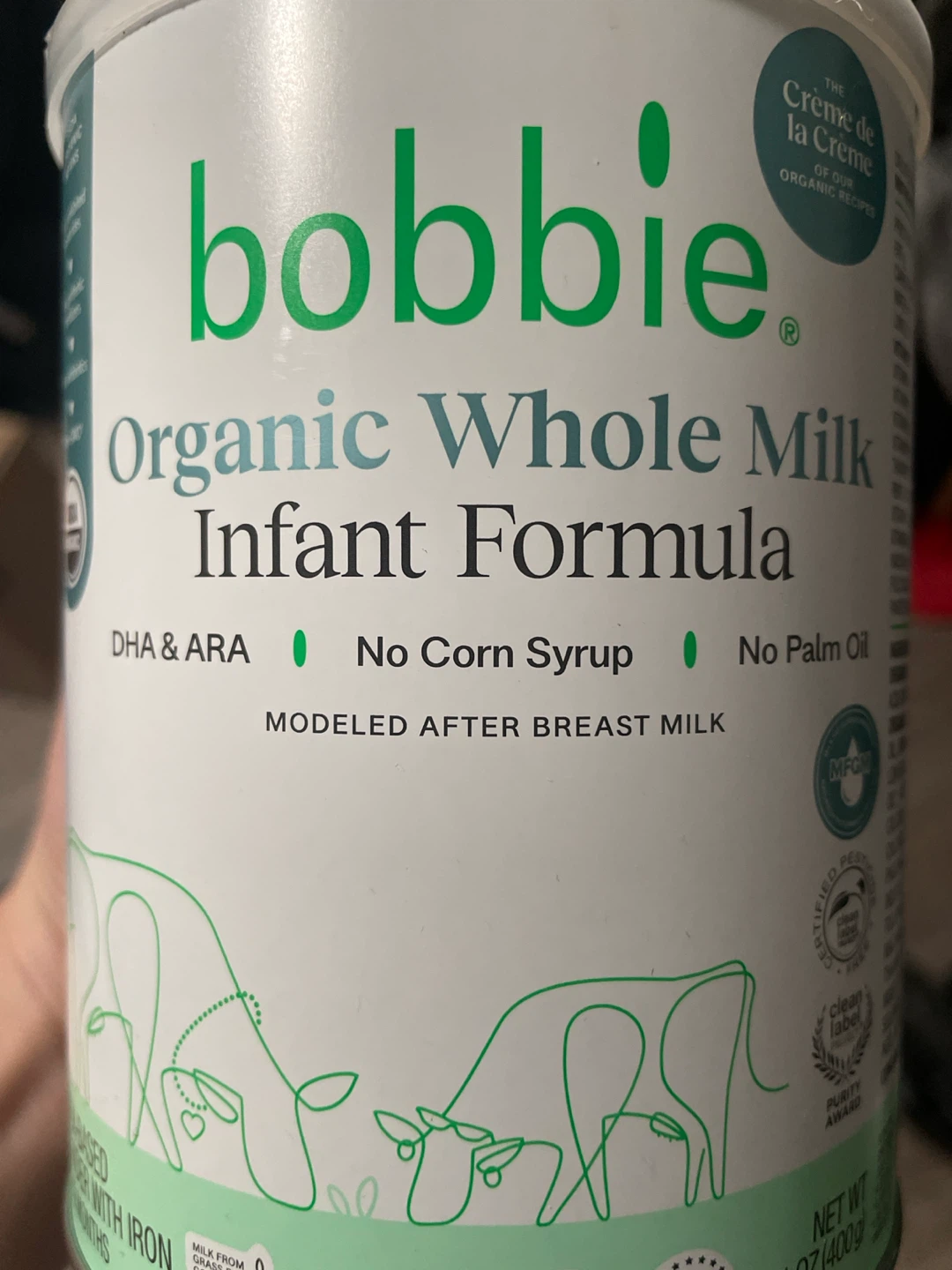Bobbie Organic Whole Milk Infant Formula