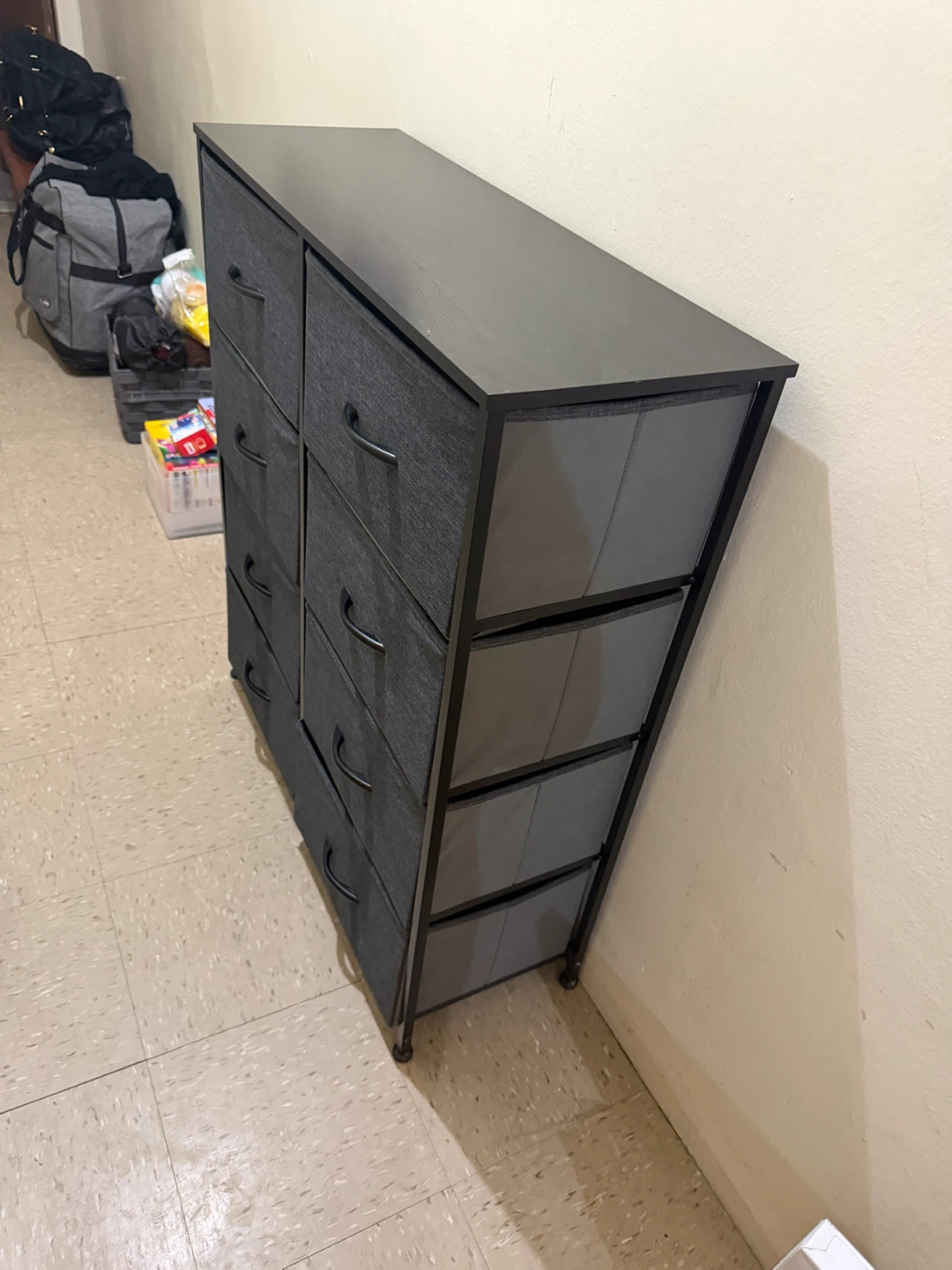 Dark Gray Fabric Drawer Dresser - photo 3